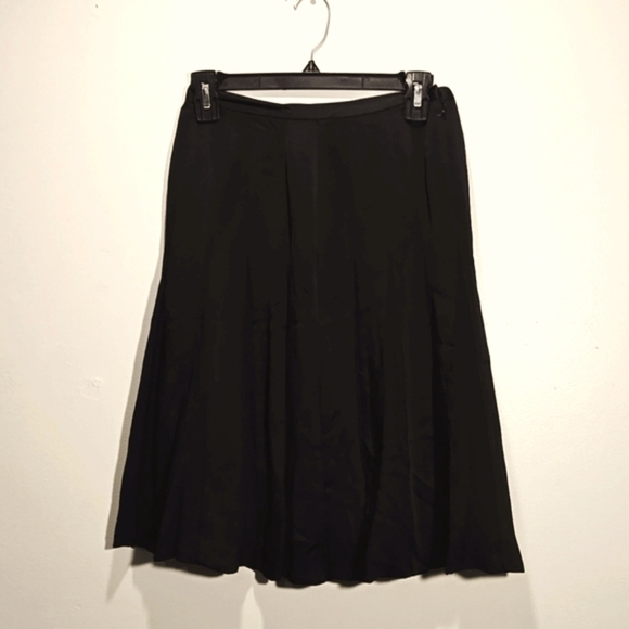 Lafayette 148 Pleated Lace Mini Midi Lined Black Skirt 2 - Picture 1 of 8
